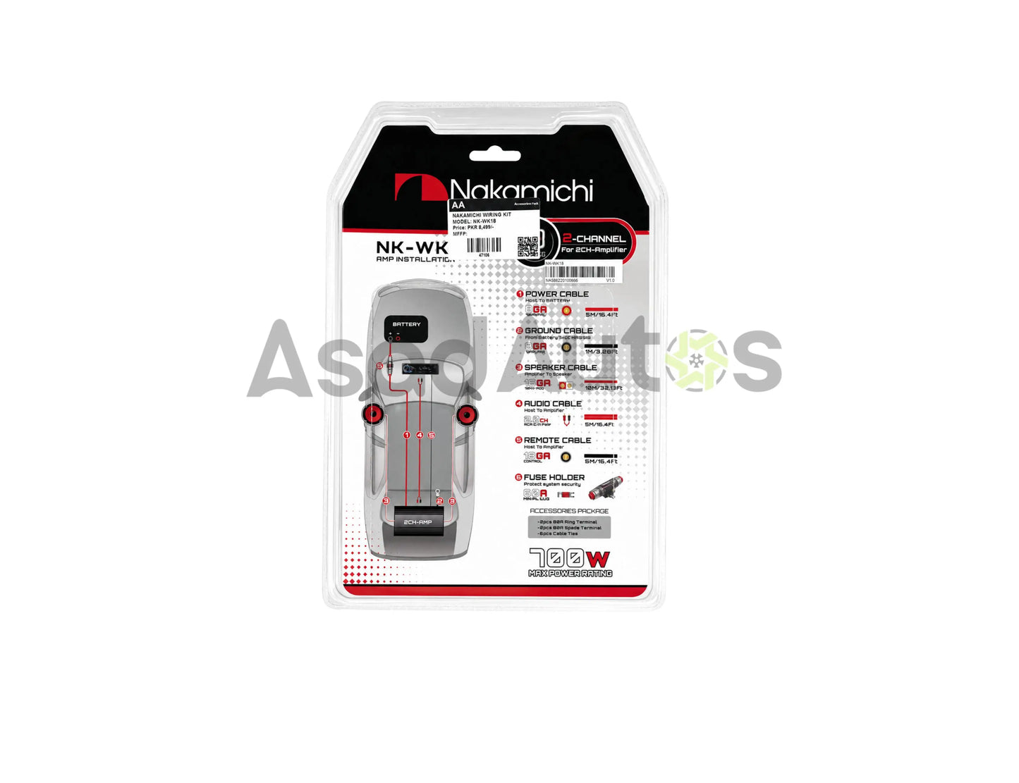 Nakamichi WK4B 4 Gauge Car Amplifier Wiring Kit 1000W