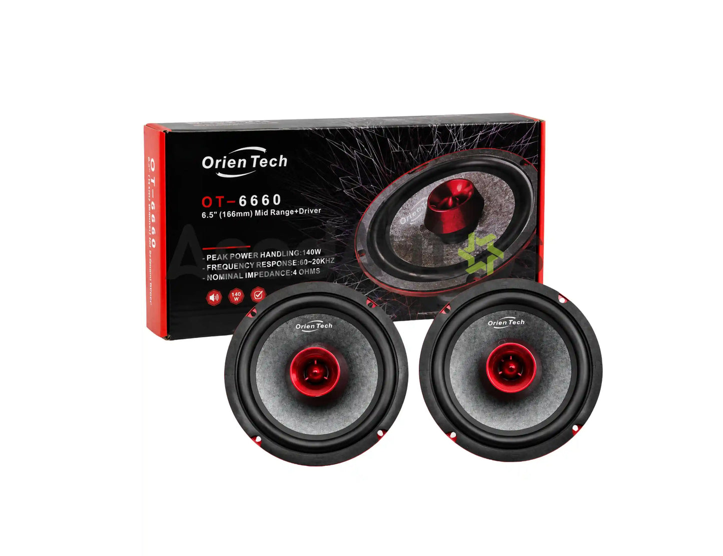OrienTech OT-6660 6.5 Inch Mid Range Car Speakers 140W Peak Power
