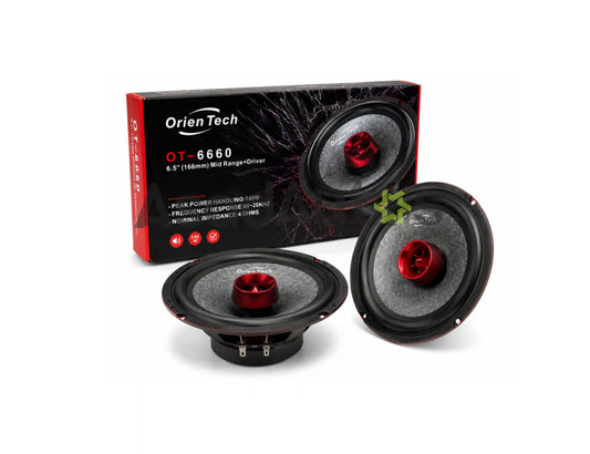 OrienTech OT-6660 6.5 Inch Mid Range Car Speakers 140W Peak Power
