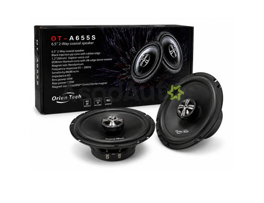 OrienTech OT-A655S 6.5 Inch 2-Way Coaxial Car Speakers 150W Peak Powe