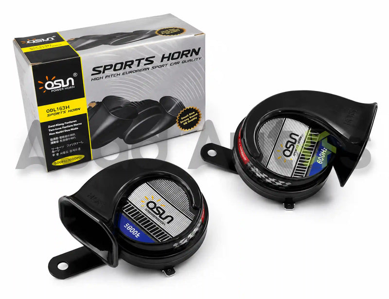 OSN A-2000 ODL163H universal two-tone snail horn 500Hz 600Hz sports horn with box - Asad Autos