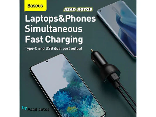 Baseus Supreme Digital Display PPS Dual Quick Car Charger – Black