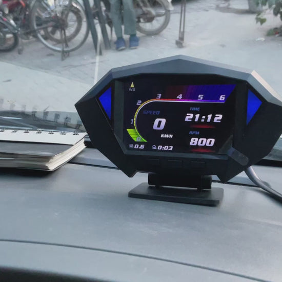 P1 Car HUD Display OBD2 GPS Dual System Head Up Display Car Gauge Speedometer Incline Meter Car Driving Computer