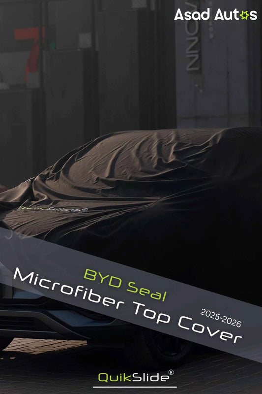 Soft breathable scratch-free microfiber fabric close-up of QuikSlide top cover for BYD Seal 2025-2026 UV and dust protection - Asad Autos