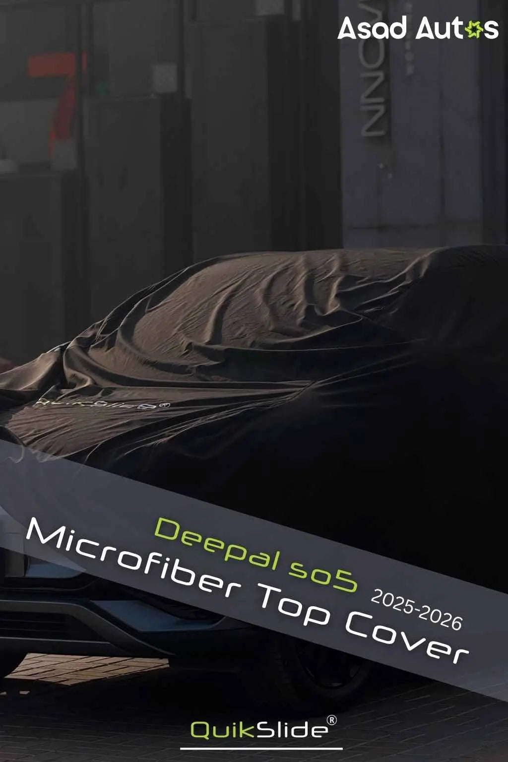 QuikSlide microfiber car top cover folded compact for Deepal S05 2025-2026 - Asad Autos
