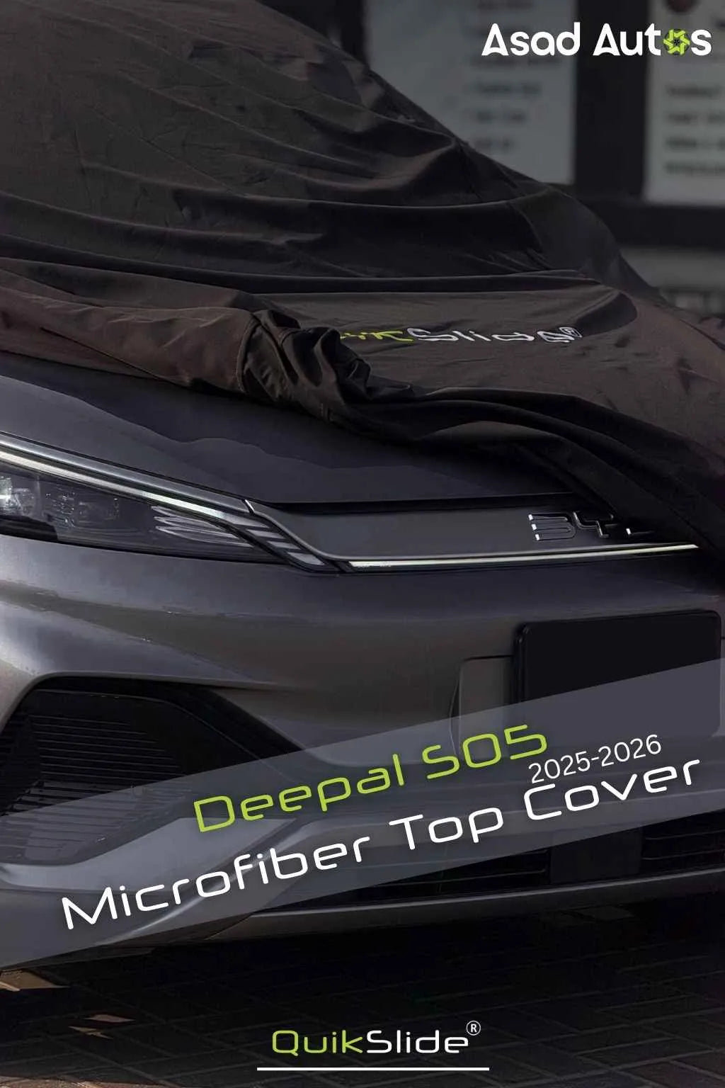 Soft breathable microfiber fabric close-up of QuikSlide top cover for Deepal S05 - Asad Autos