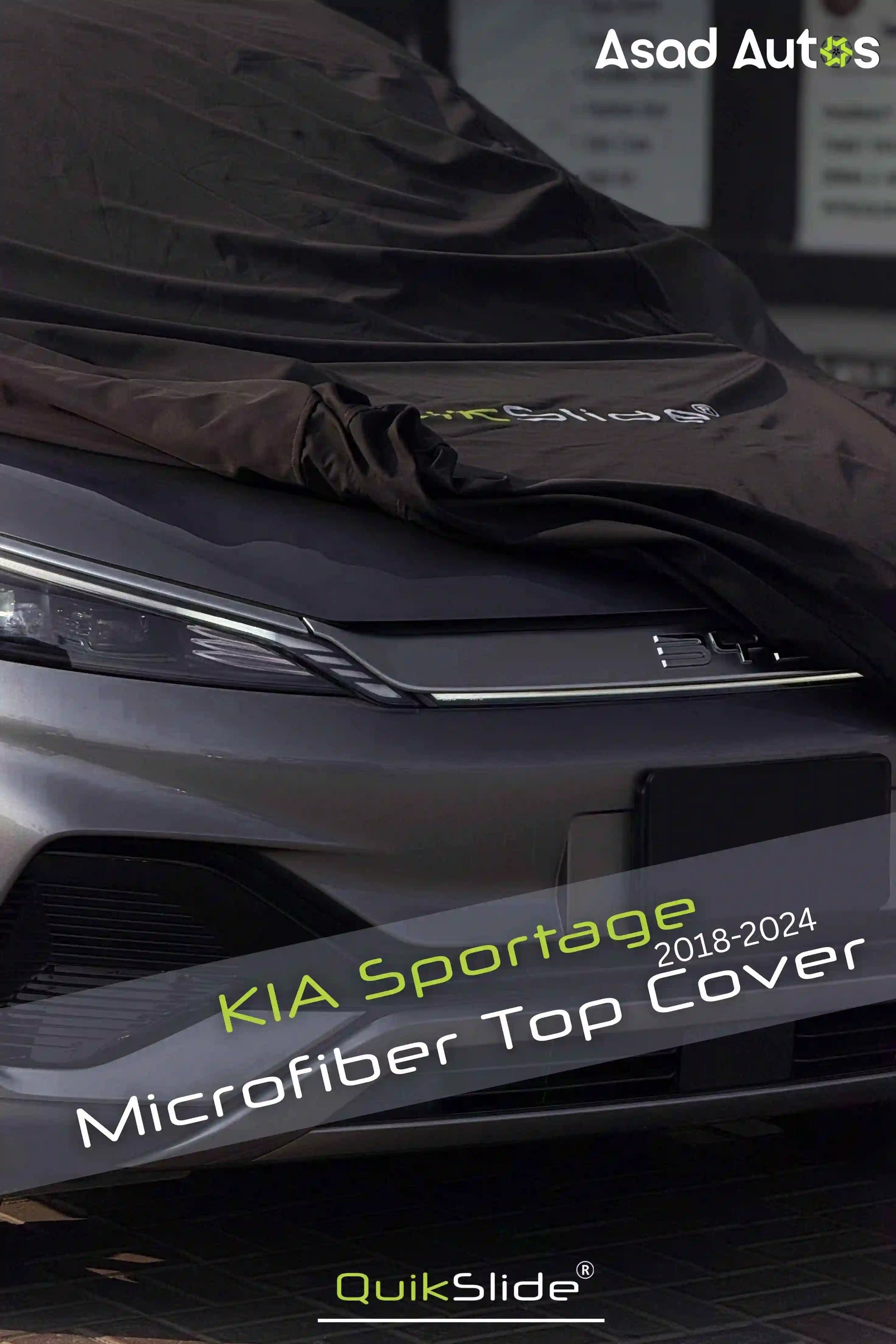 Soft breathable scratch-free microfiber fabric of QuikSlide top cover for KIA Sportage 2018-2024 UV and dust protection - Asad Autos