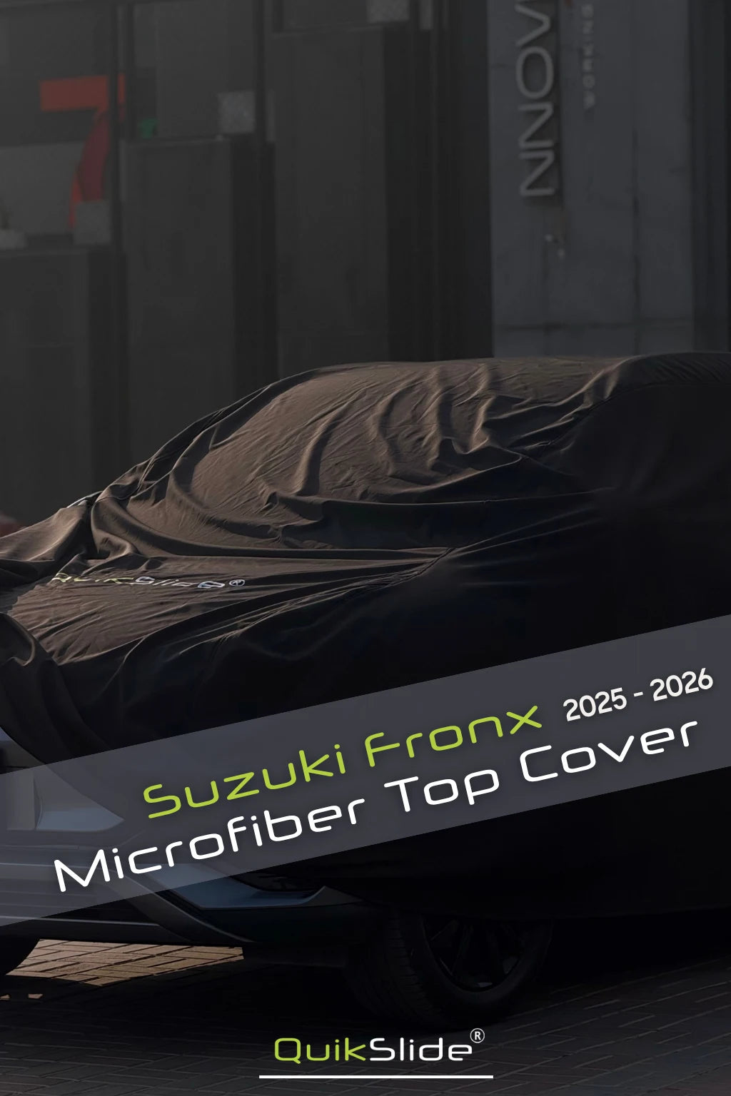 QuikSlide microfiber top cover for Suzuki Fronx 2025-2026 in black