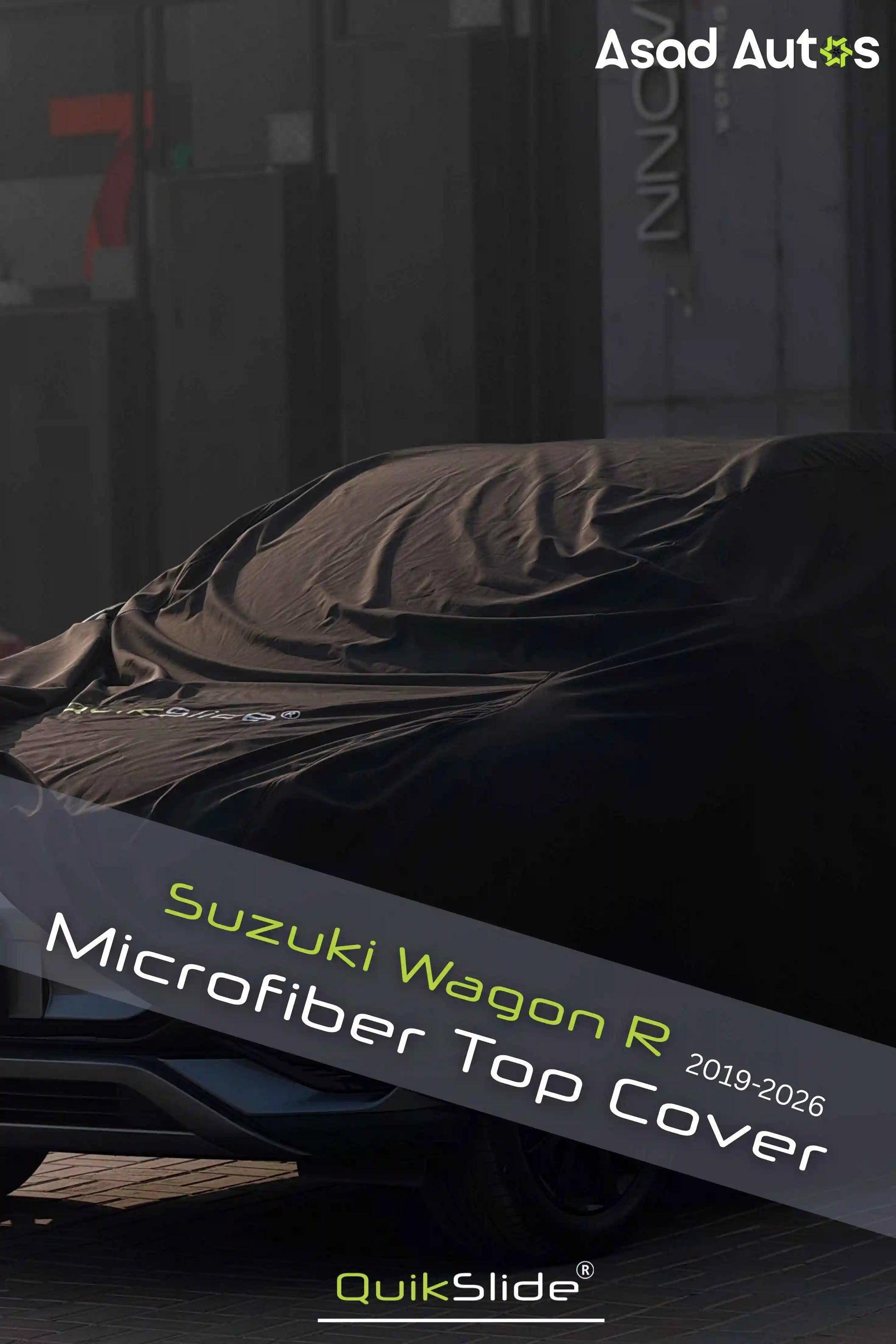 Soft breathable scratch-free microfiber fabric close-up of QuikSlide top cover for Suzuki Wagon R 2019-2026 UV and dust protection - Asad Autos