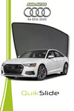 QS QuikSlide custom fit window sun shades installed on Audi A6 2012-2023 sedan side window