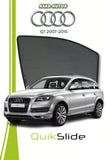 QS QuikSlide custom fit window sun shades installed on Audi Q7 2007-2015 SUV side window