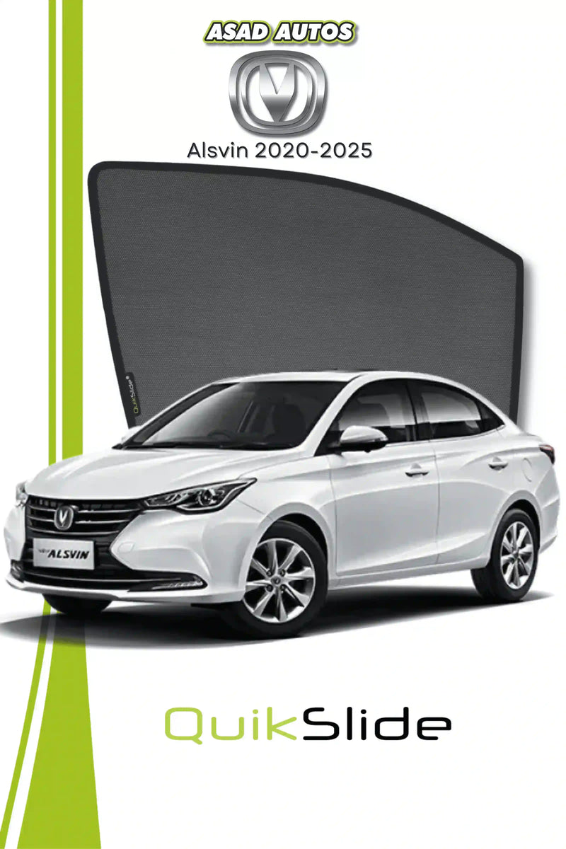 QS QuikSlide custom fit window sun shades installed on Changan Alsvin 2020-2026 side window