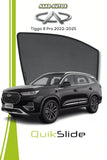 QS QuikSlide custom fit window sun shades installed on Chery Tiggo 8 Pro 2022-2024 SUV side window
