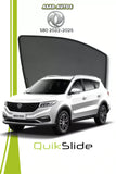 QS QuikSlide custom fit window sun shades installed on DFSK Glory 580 2022-2025 SUV side window