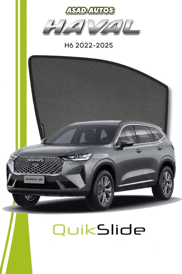 QS QuikSlide window sun shades installed on Haval H6 2022-2024 side window