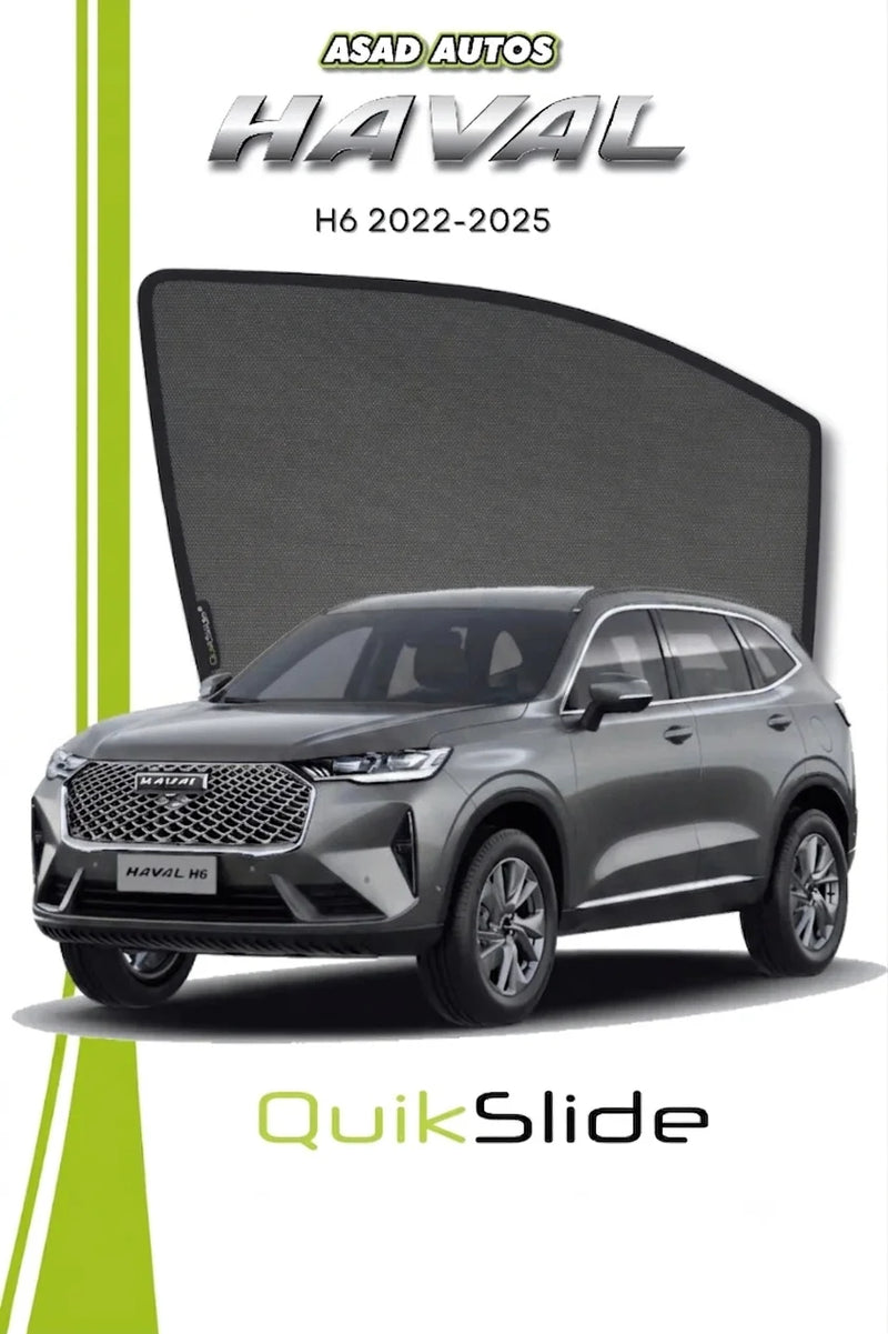 QS QuikSlide window sun shades installed on Haval H6 2022-2024 side window