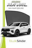 QS QuikSlide custom fit window sun shades installed on Haval Jolion Facelift 2025-2026 side window