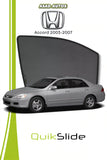 QS QuikSlide custom fit window sun shades installed on Honda Accord 2003-2007 sedan side window