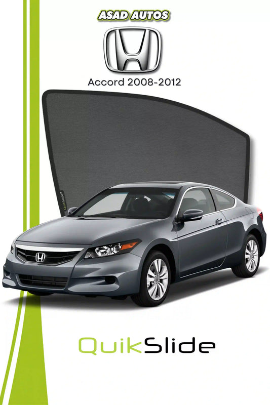 QS QuikSlide custom fit window sun shades installed on Honda Accord 2008-2012 sedan side window