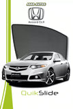 QS QuikSlide custom fit window sun shades installed on Honda Accord CL9 VIP sedan side window