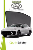 QS QuikSlide custom fit sun shades installed on Hyundai Sonata N Line 2025-2026 side window
