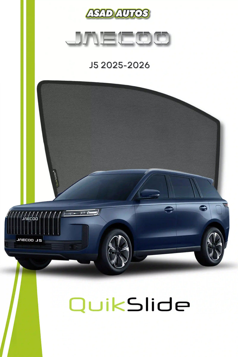 QS QuikSlide window sun shades installed on Jaecoo J5 2025-2026 side window