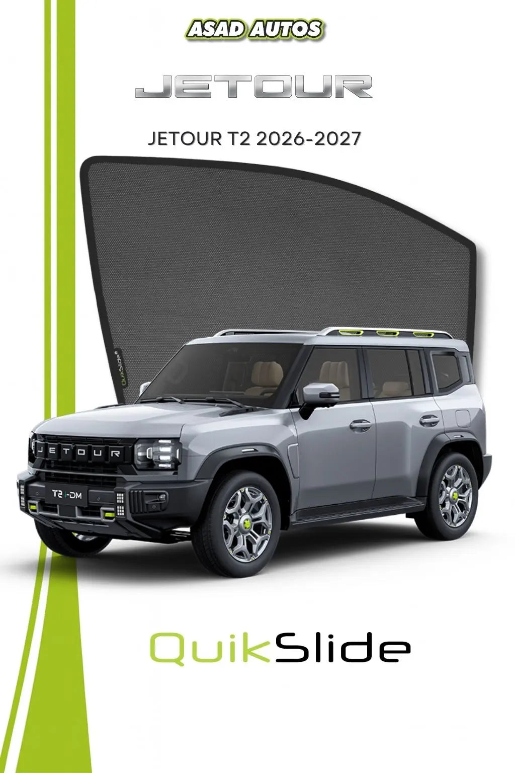 QuikSlide Sun Shades for Jetour T2 2026-2027