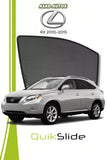 QS QuikSlide custom fit window sun shades installed on Lexus RX 2010-2015 crossover side window