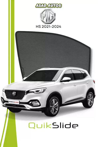 QS QuikSlide window sun shades installed on MG HS 2021-2024 crossover side window