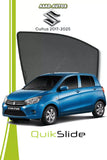 QS QuikSlide custom fit window sun shades installed on Suzuki Cultus 2017-2026 hatchback side window