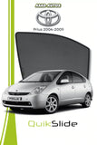QS QuikSlide custom fit window sun shades installed on Toyota Prius 2004-2009 hatchback side window