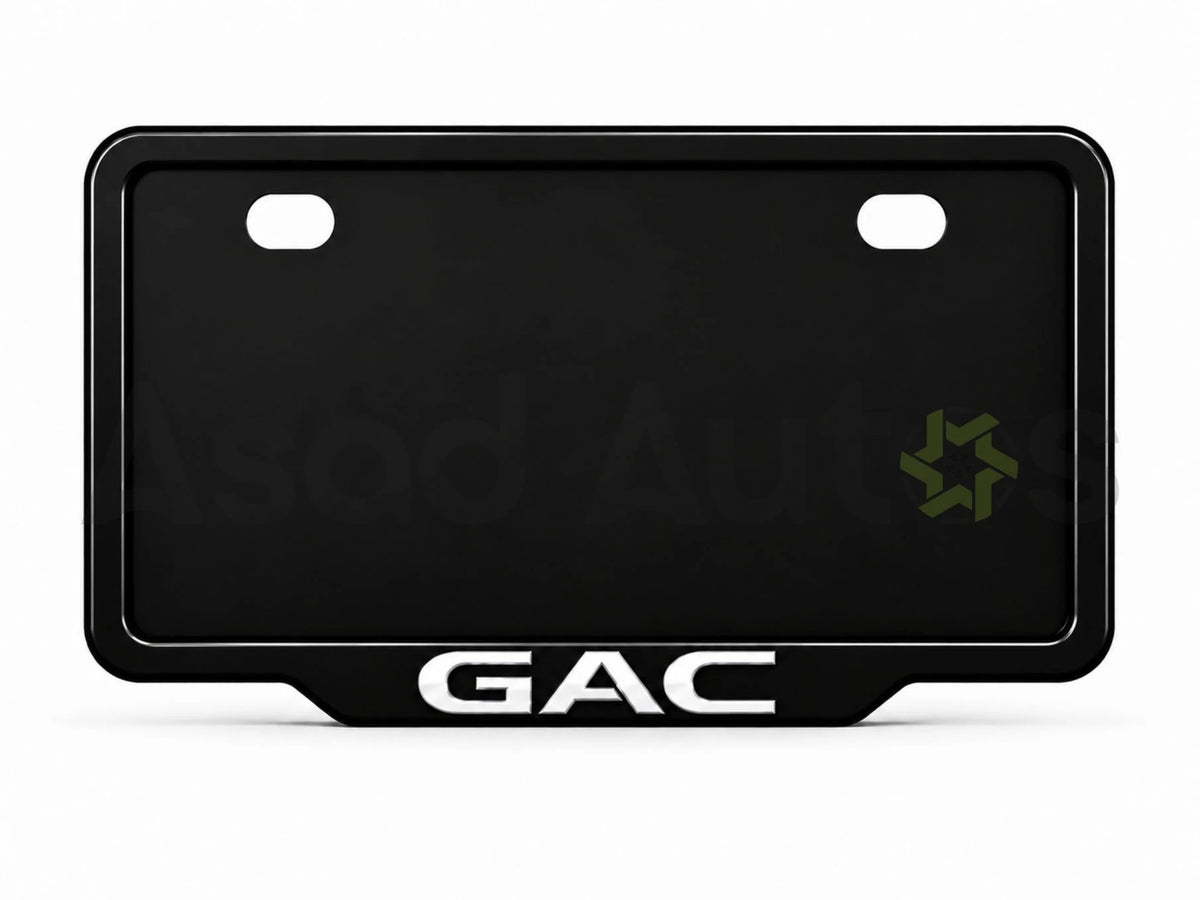 Raptic number plate frame installed on a GAC bumper