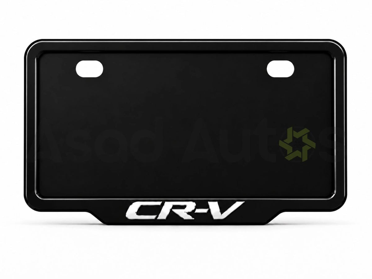 Raptic number plate frame installed on a Honda CR-V bumper