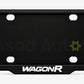 Raptic number plate frame installed on a Suzuki Wagon R bumper
