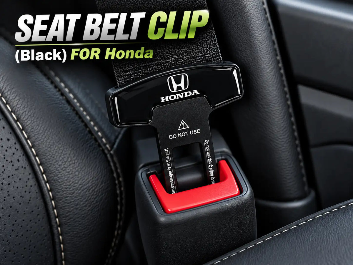 Black seat belt clip for Honda vehicles