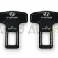 Product view of black seat belt clip for Hyundai