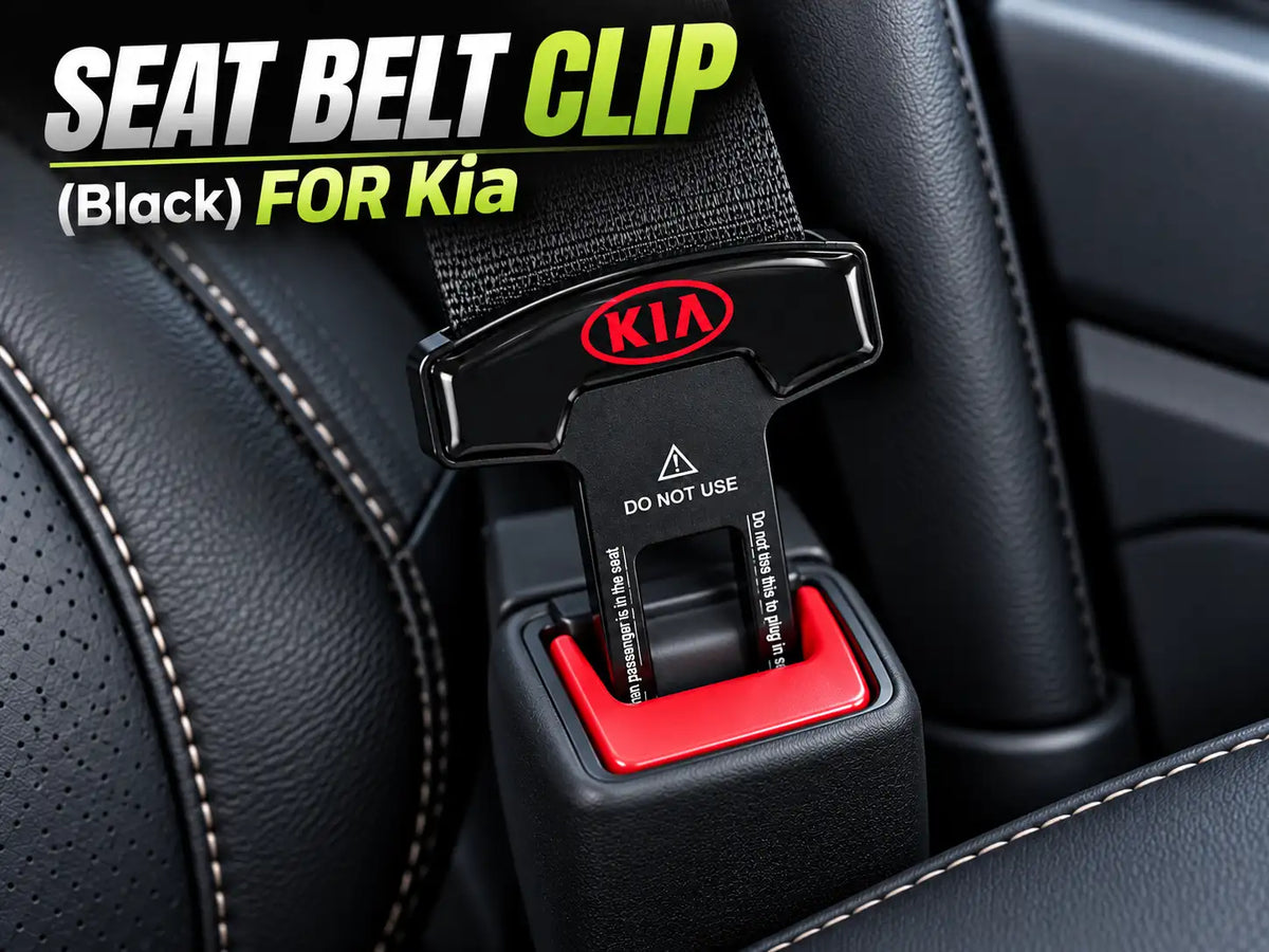 Black seat belt clip for KIA vehicles