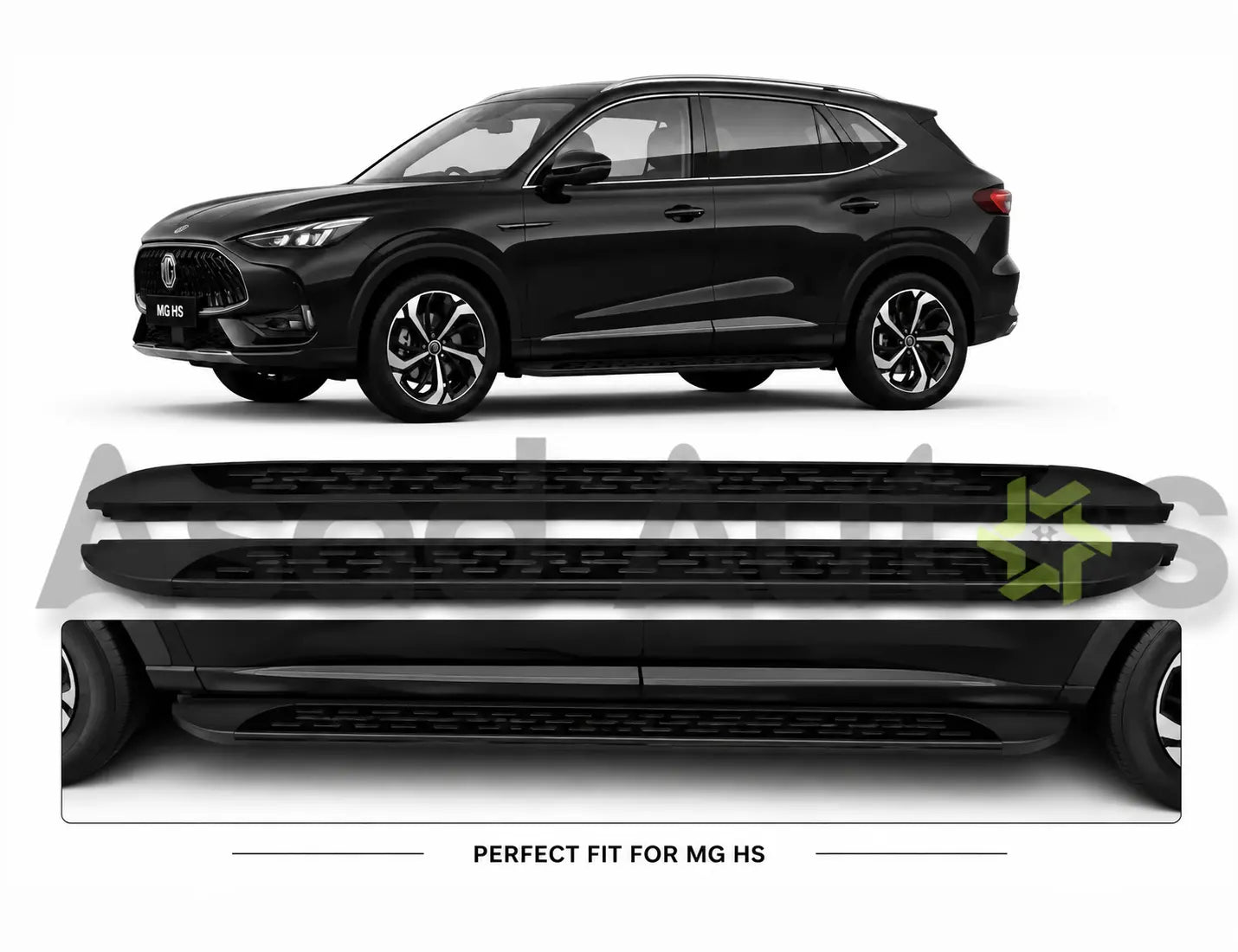 Side step running board for MG HS 2021-2024 - anti-slip foot pedal pair - Asad Autos