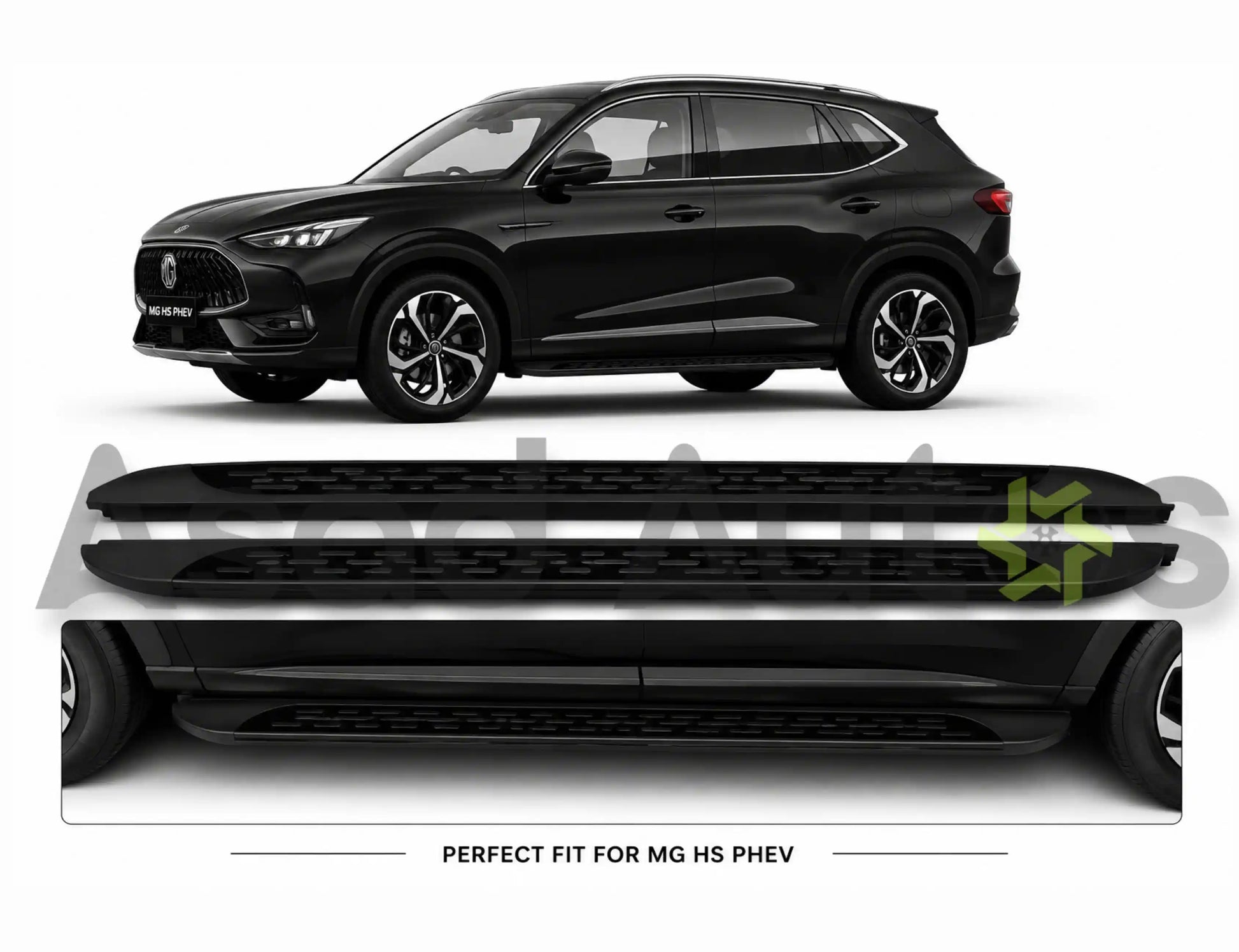 Side step running board for MG HS PHEV 2025-2026 - anti-slip foot pedal pair - Asad Autos