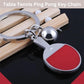 Table tennis ping pong key chain with miniature paddle and ball design