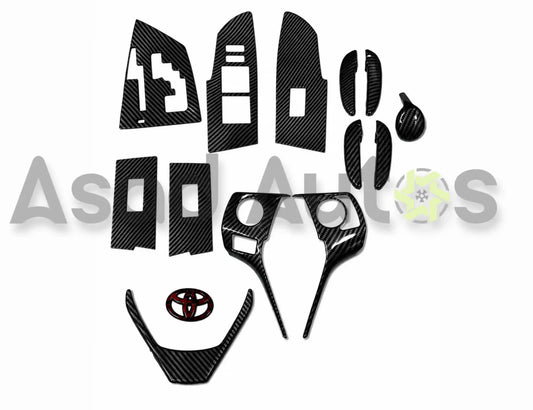 Carbon fiber interior trim kit for Toyota Corolla 2014 to 2026 models