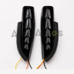 Toyota Corolla Dragon Style LED mirror turn signal lights with white DRL and sequential yellow indicator by Asad Autos.
