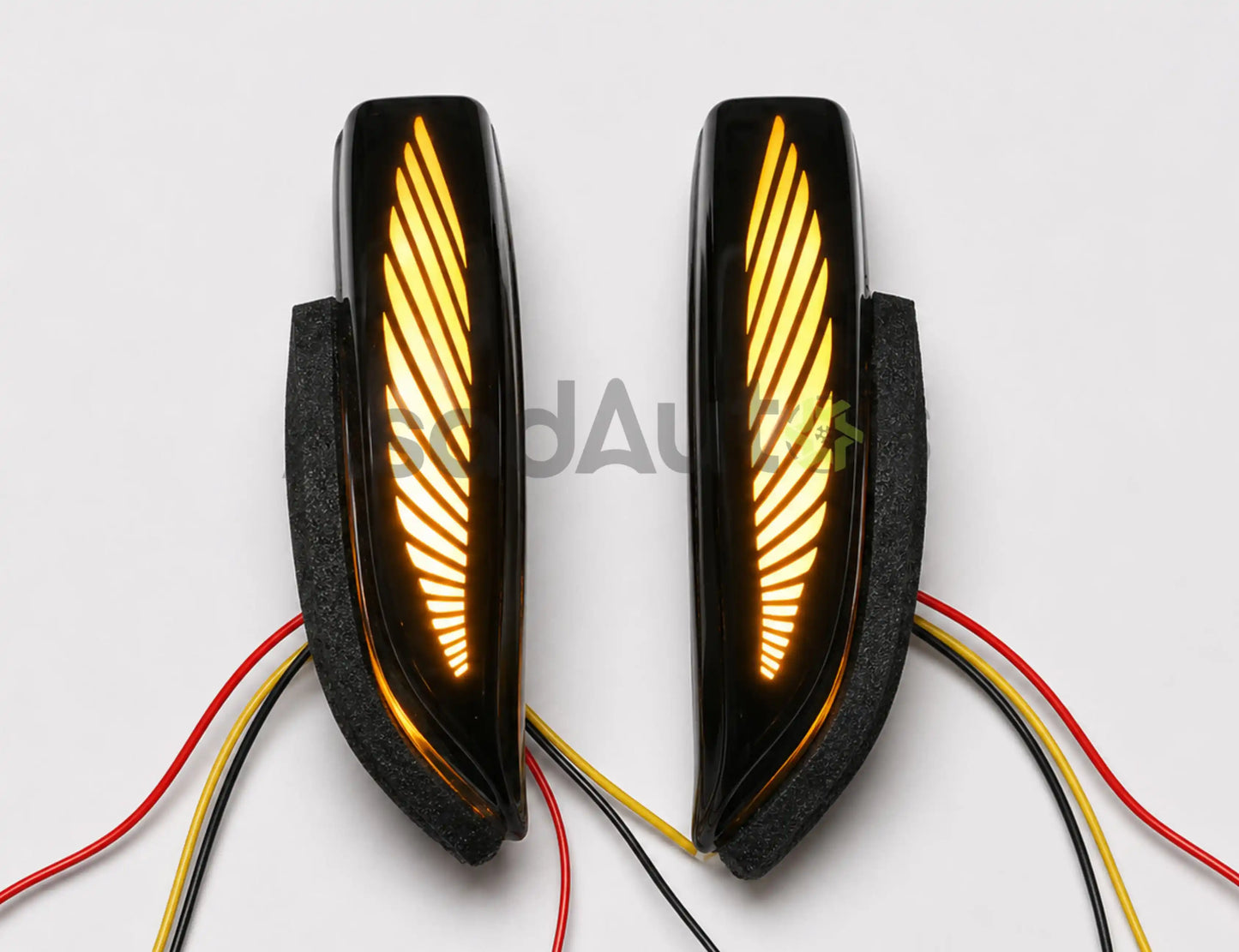 Toyota Corolla Wing Style LED Mirror Turn Signal Lights with White DRL and Sequential Yellow Indicator by Asad Autos
