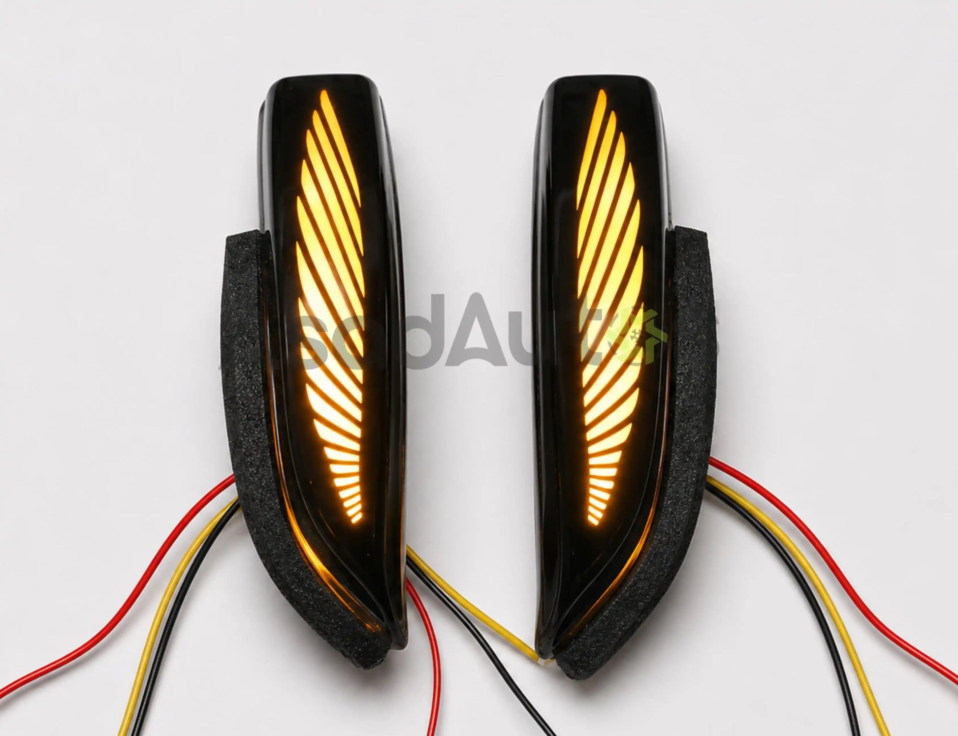 Toyota Corolla Wing Style LED Mirror Turn Signal Lights with White DRL and Sequential Yellow Indicator by Asad Autos
