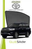 QS QuikSlide Window Sun Shades for Toyota Land Cruiser 2008-2021 SUV, custom fit UV protection