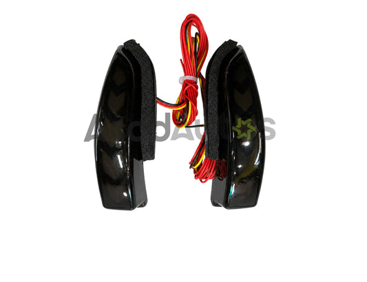 Toyota LED Arrow Rear View Mirror Turn Signal Lights with Smoked Black Lens, White DRL and Sequential Amber Indicator Pair