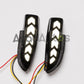 Toyota LED Arrow Rear View Mirror Turn Signal Lights with Smoked Black Lens, White DRL and Sequential Amber Indicator Pair