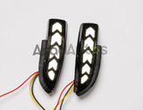 Toyota LED Arrow Rear View Mirror Turn Signal Lights with Smoked Black Lens, White DRL and Sequential Amber Indicator Pair