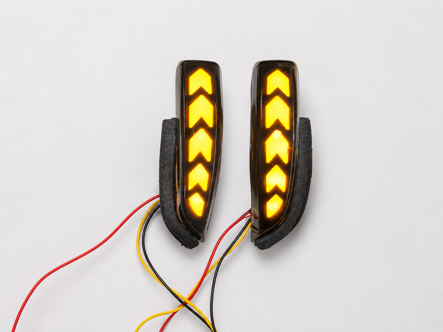 Toyota LED Arrow Rear View Mirror Turn Signal Lights with Smoked Black Lens, White DRL and Sequential Amber Indicator Pair