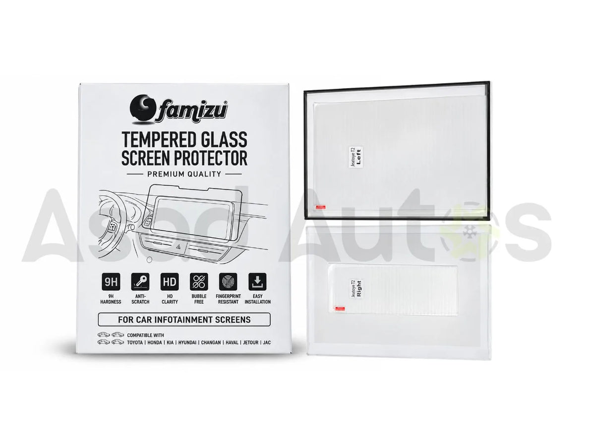 Transparent glass protector for Jetour T2 2026-2027 infotainment screen